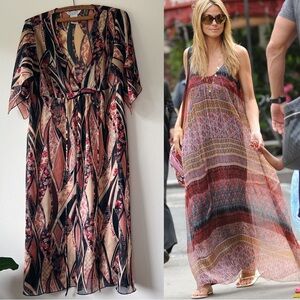 John Paul Richard sheer maxi floral dress size M